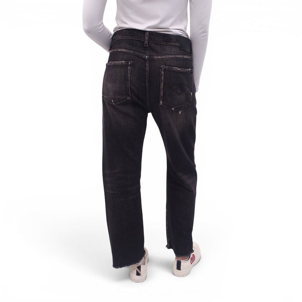R13 DARK GREY 'BOYFRIEND' JEANS - SIZE 31