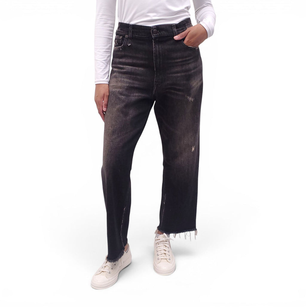 R13 DARK GREY 'BOYFRIEND' JEANS - SIZE 31