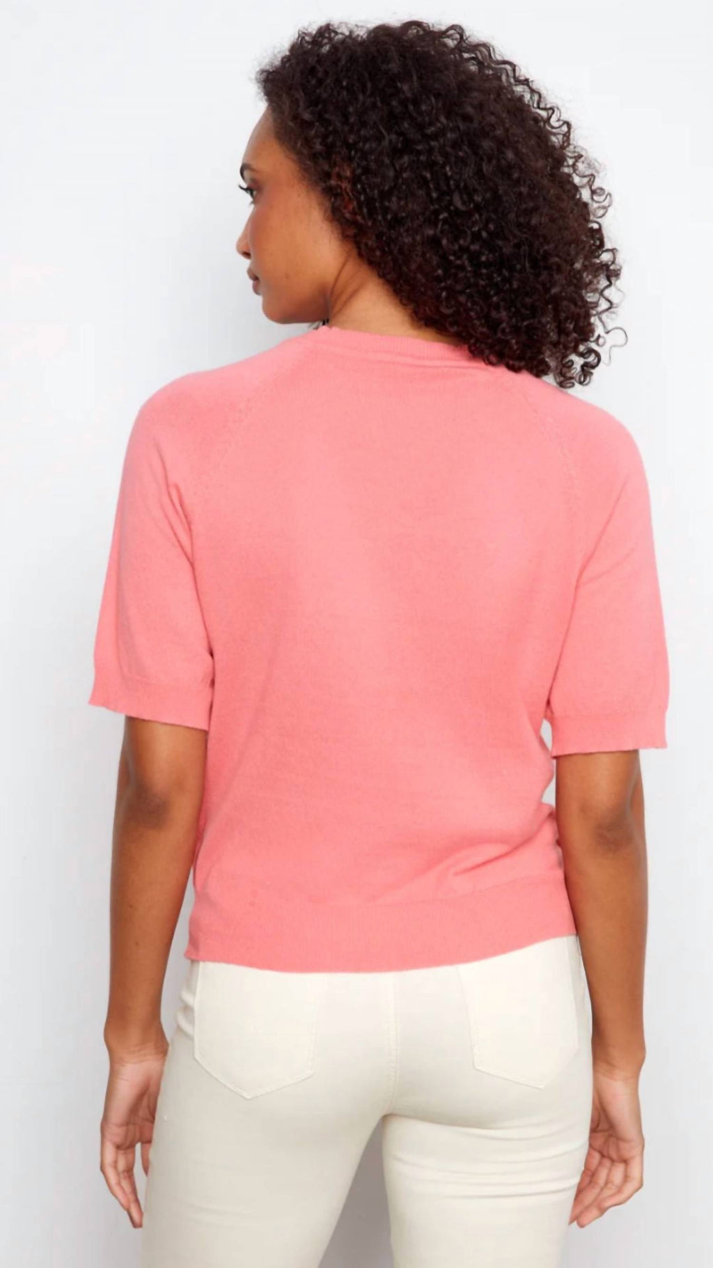 Floral Soutache Cotton Knit Top In Sorbet