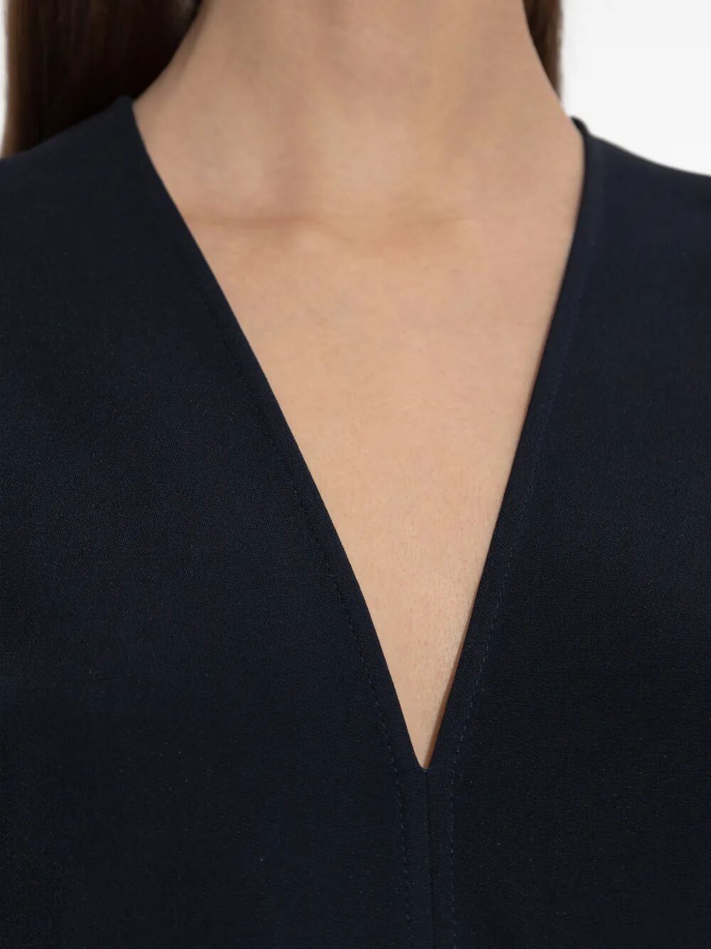 Victoria Beckham Women Blouson Detail V-Neck Midi Dress