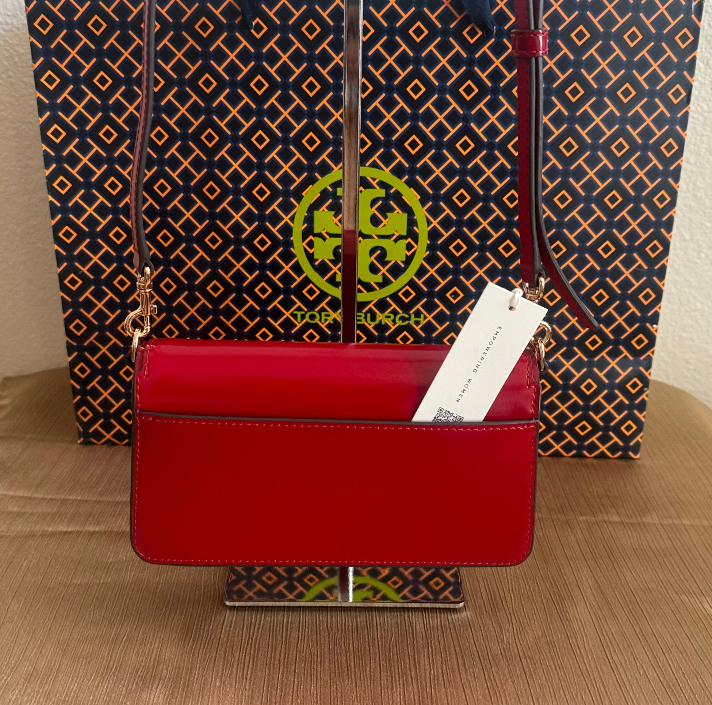 NWT Tory Burch Emerson Patent Leather Mini Crossbody Bag/Clutch