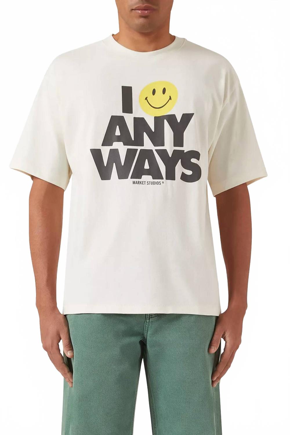 Smiley Smile Anyways T-Shirt In White