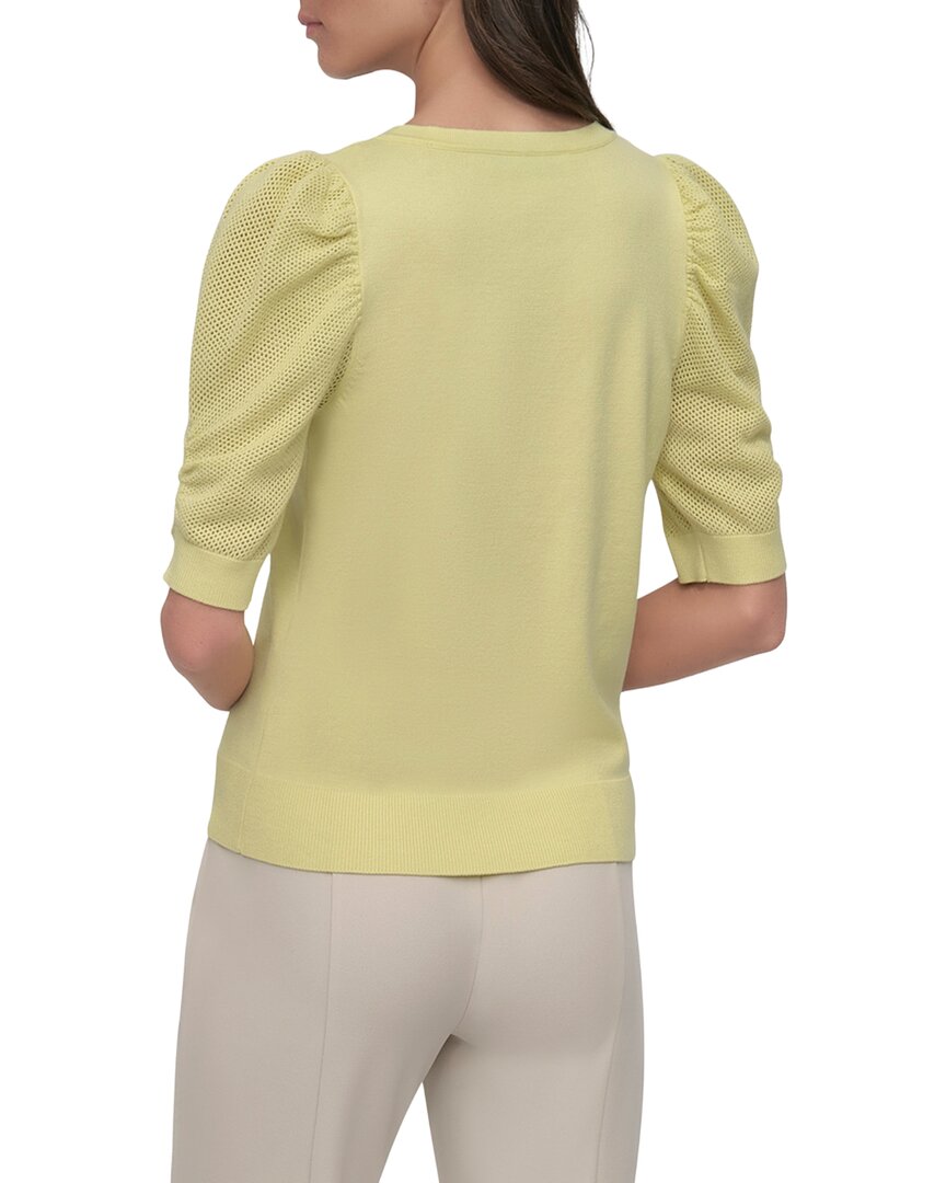 DKNY V-Neck Twist Sleeve Top