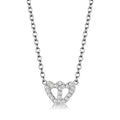 Rhodium Brass Necklace with Top Grade Crystal in Clear