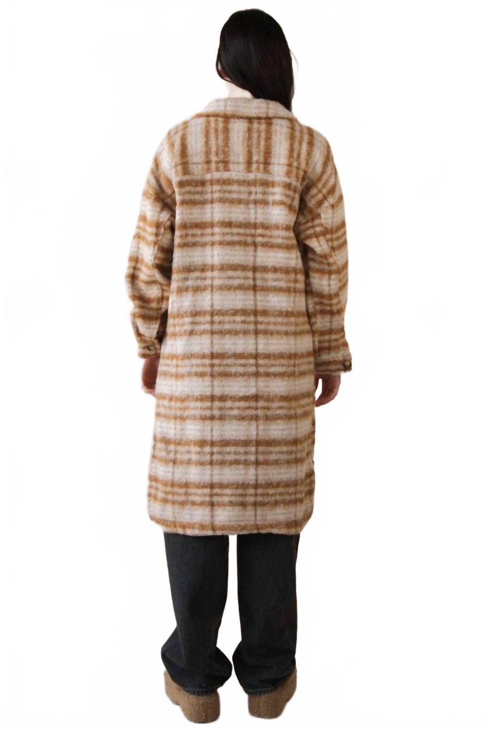 Plaid Shacket Jacket In Cream