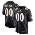 Baltimore Ravens Black Alternate Custom Game Jersey