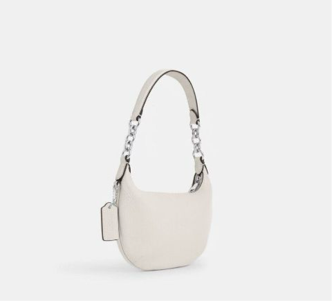 NWT Coach Leather Mini Payton Bag In Silver /Chalk