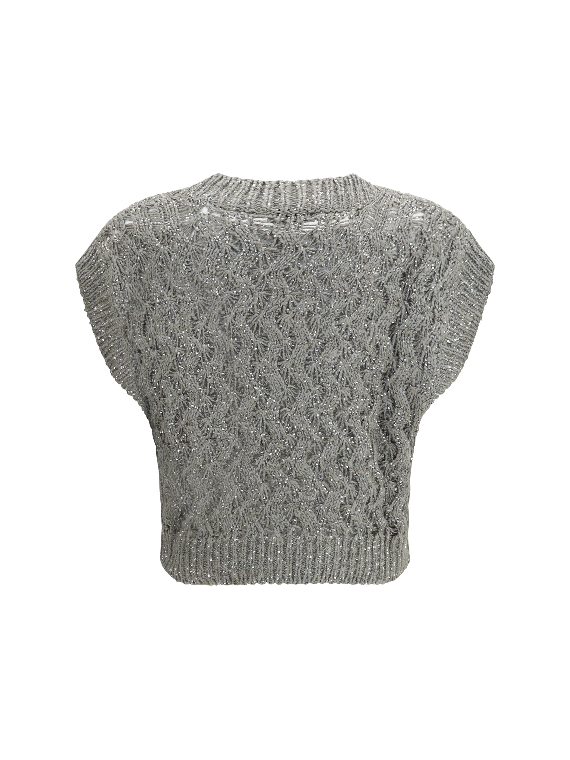 Brunello Cucinelli Women Silk Blend Sequined Vest