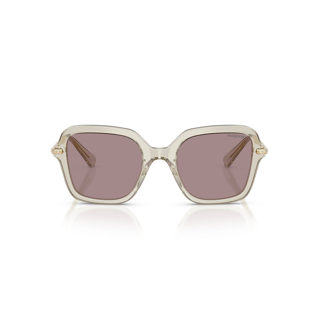 0Sk6040 Square Acetate Sunglasses with Translucent Beige Frame
