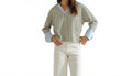 Stripe V-Neck Blouse In Black/white