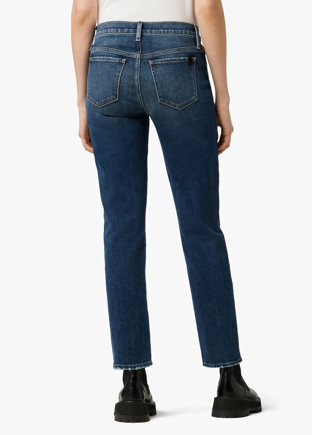 Lara Mid Rise Cigarette Ankle Jeans In Blue