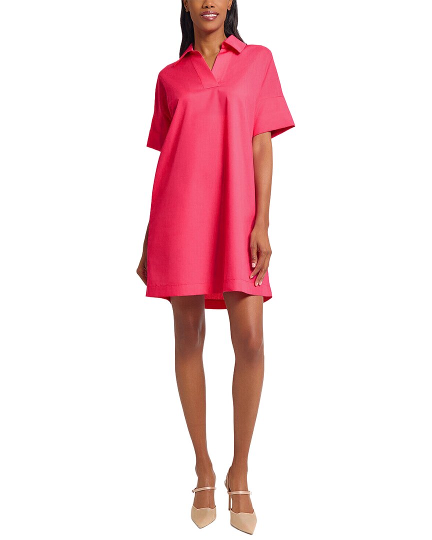 Ming Wang Side Pocket A-Line Cotton Shirt Dress