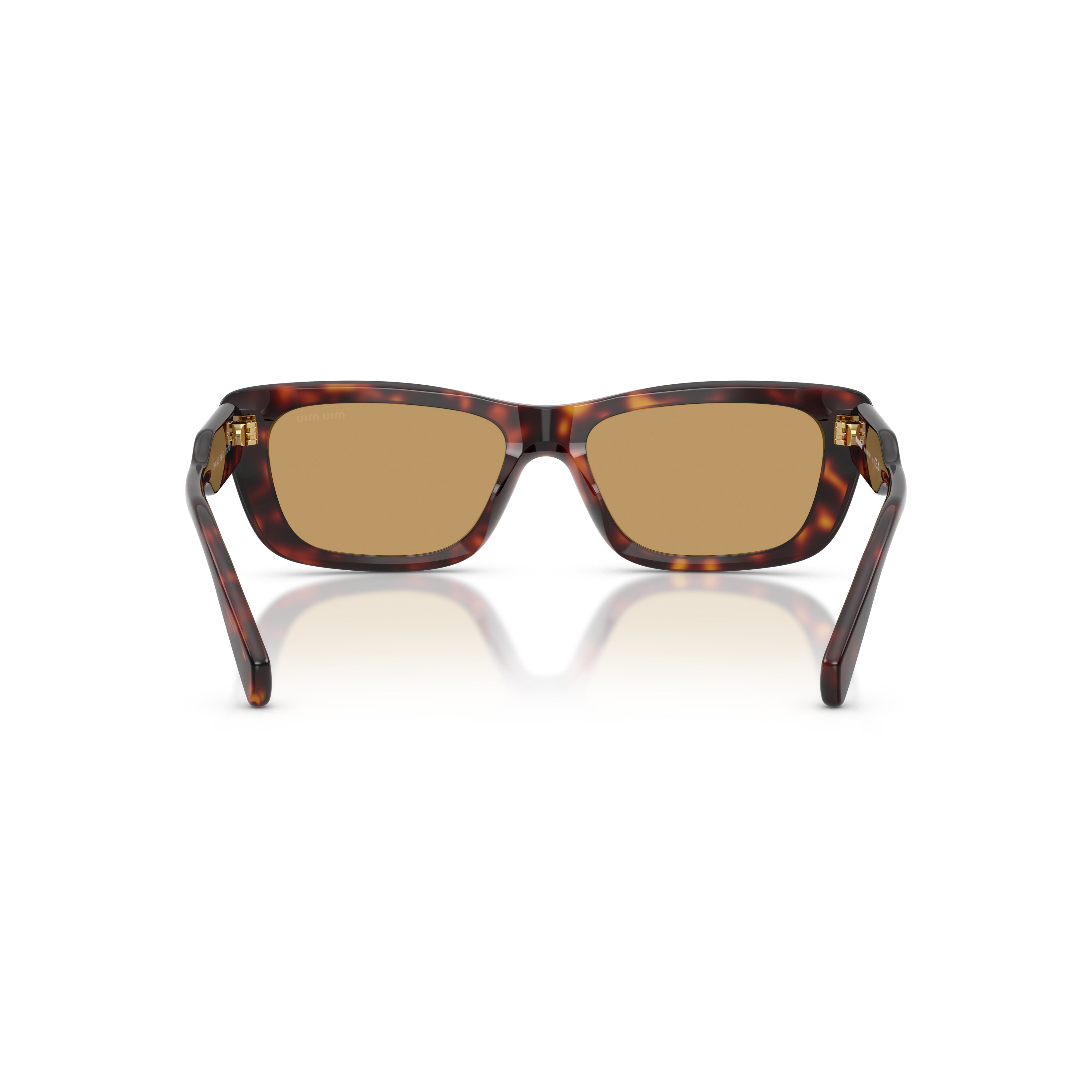 0Mu B12S Rectangular Tortoiseshell Sunglasses with Thick Arms