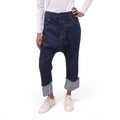 R13 DARK WASH 'TAILORED DROP' CUFFED JEANS - SIZE 30