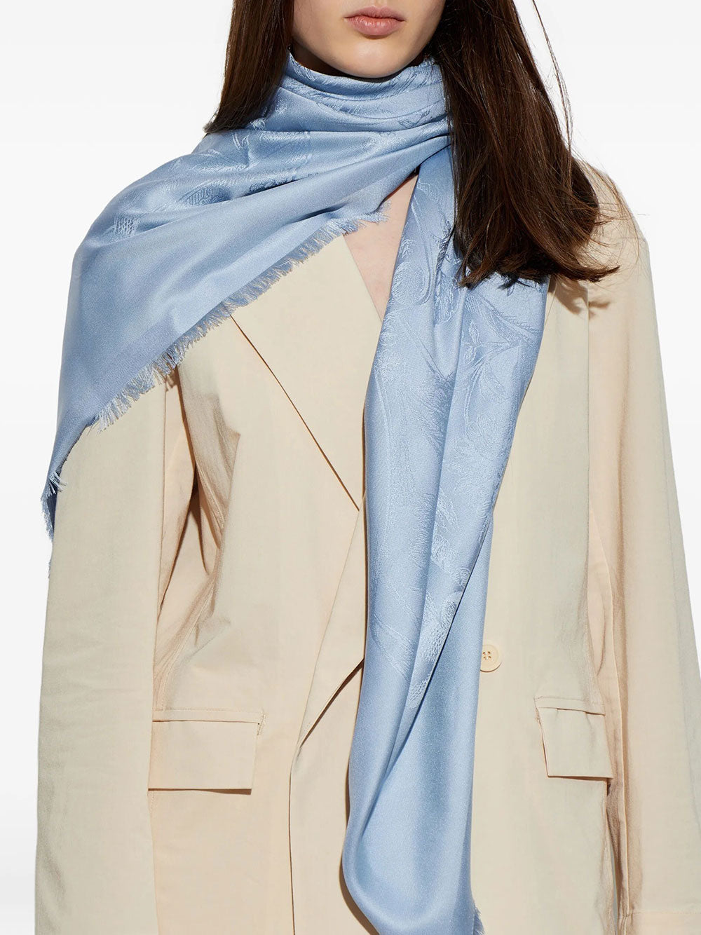 Ferragamo Women Sl Pergamen Silk Jacquard Shawl