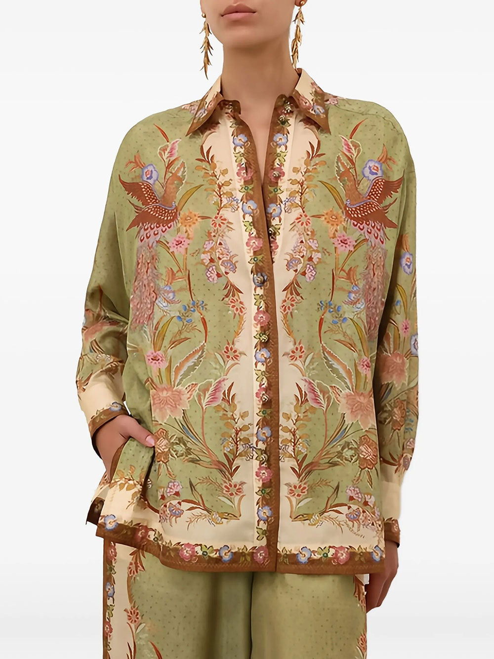Zimmermann Women Indra Relaxed Silk Shirt