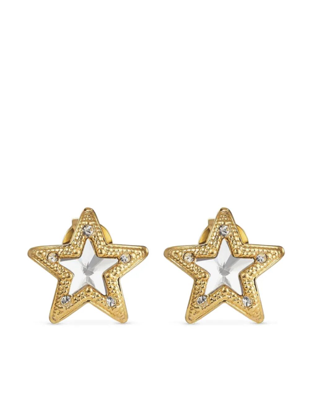 Jimmy Choo Women Gold-Finish Metal Jc Star Stud Earrings With Swarovski Crystals