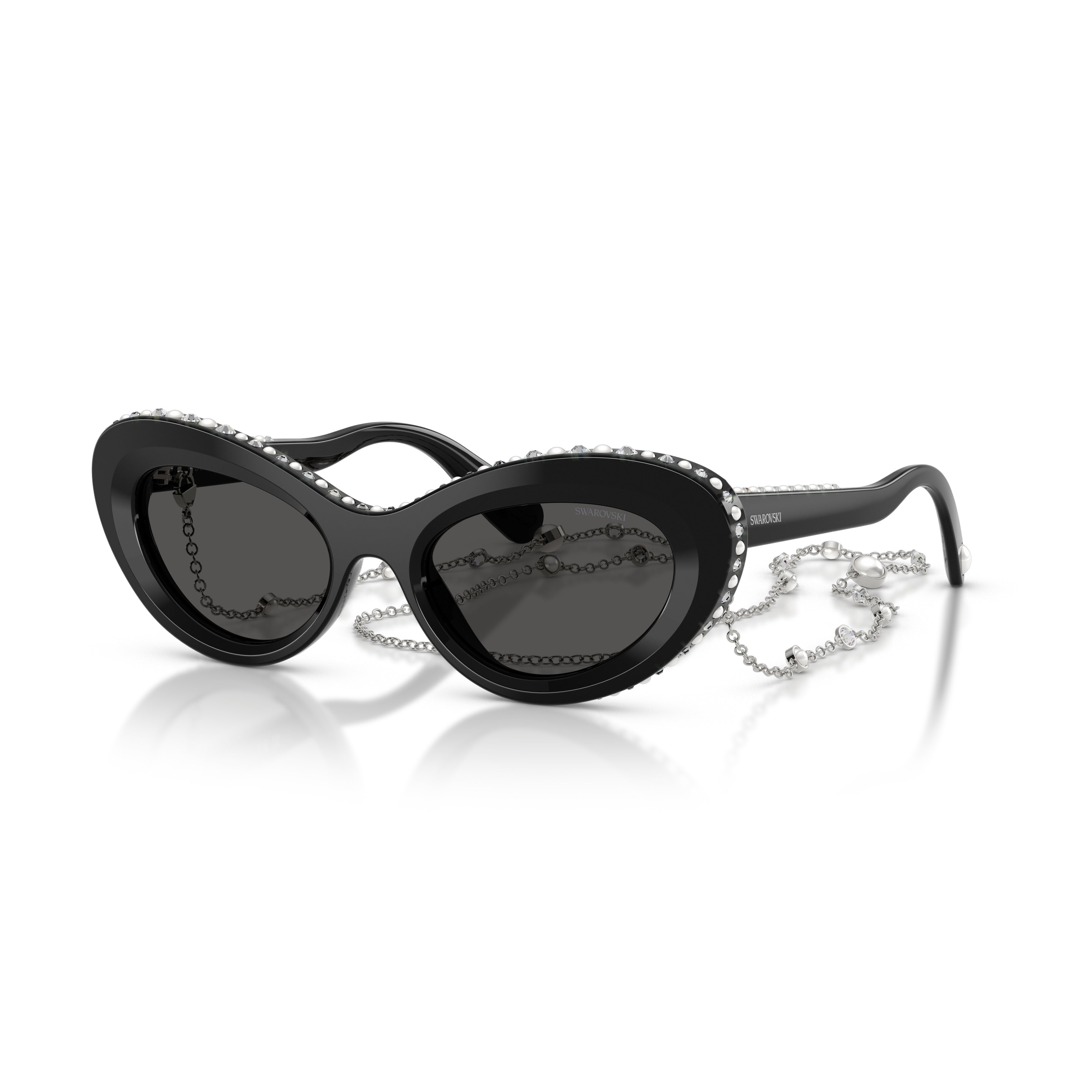 0Sk6061U Cat-Eye Sunglasses with Crystals