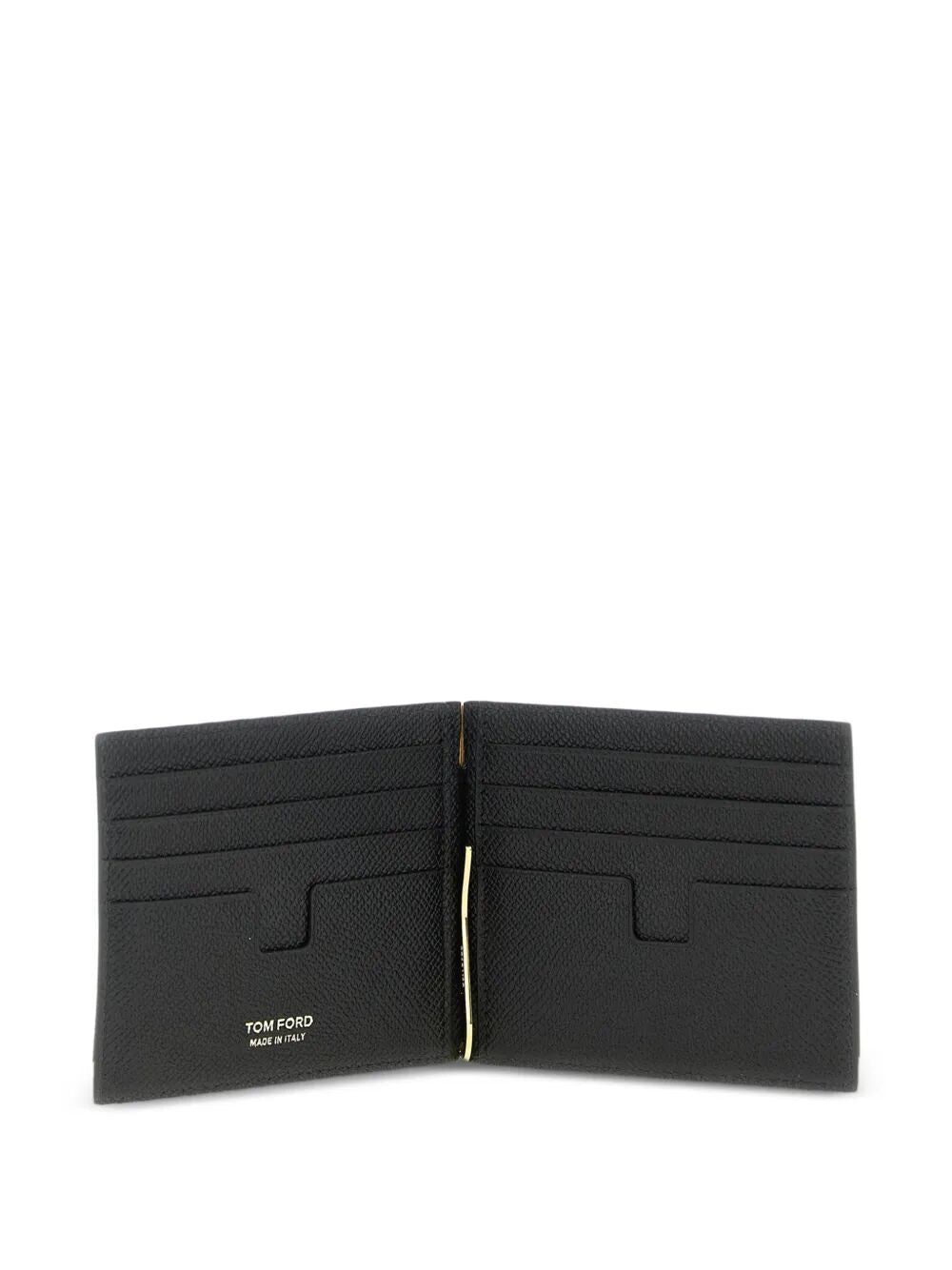 Tom Ford Men Grained Leather Money Clip Wallet