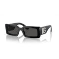Dolce & Gabbana Sunglasses Rectangle Full Rim, Shiny Black Frame And Dark Grey Lens Dg4447B335587