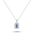LB Exclusive Platinum 0.39ct Diamond and Sapphire Pendant Necklace MF24-041326