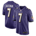 Baltimore Ravens Rashod Bateman Purple Game Player Jersey