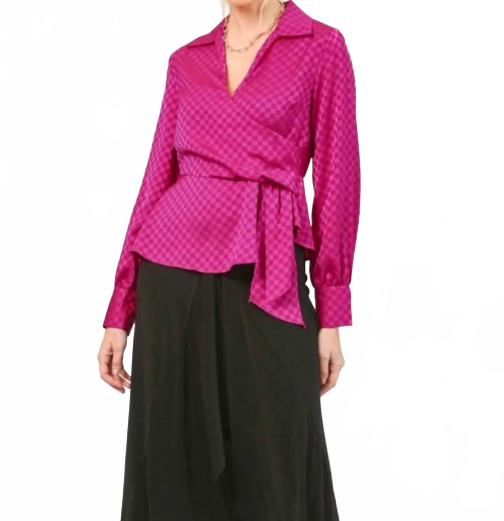 Fireside Long Sleeve Top In Fuchsia