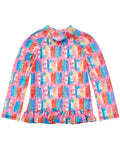 Flap Happy Pink Beach Boards Rash Guard Top