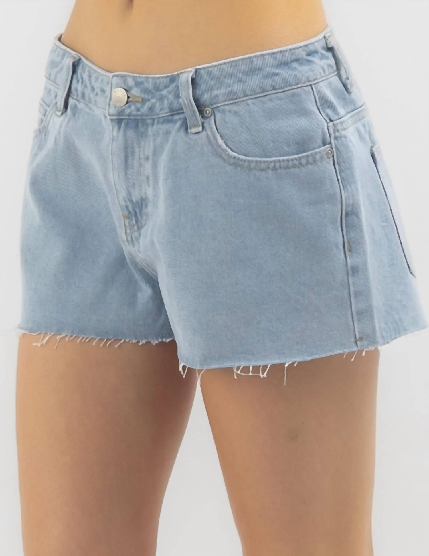 Malta Low Rise Denim Short In Sky Blue Heather
