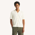 Nautica Mens Classic Fit Textured Button-Front Polo