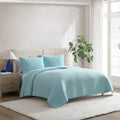 Nautica Seashore Stitch Green King Quilt Set