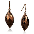 IP Coffee light Brass Earrings with AAA Grade CZ in Light Coffee