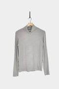 Women Rib Turtle Neck Top In Gray