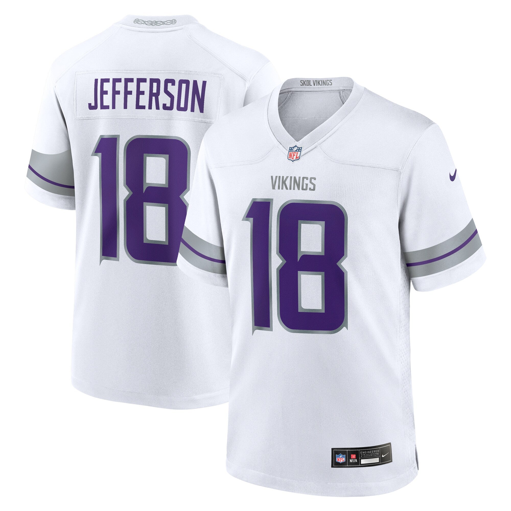 Minnesota Vikings Justin Jefferson White Alternate Game Player Jersey