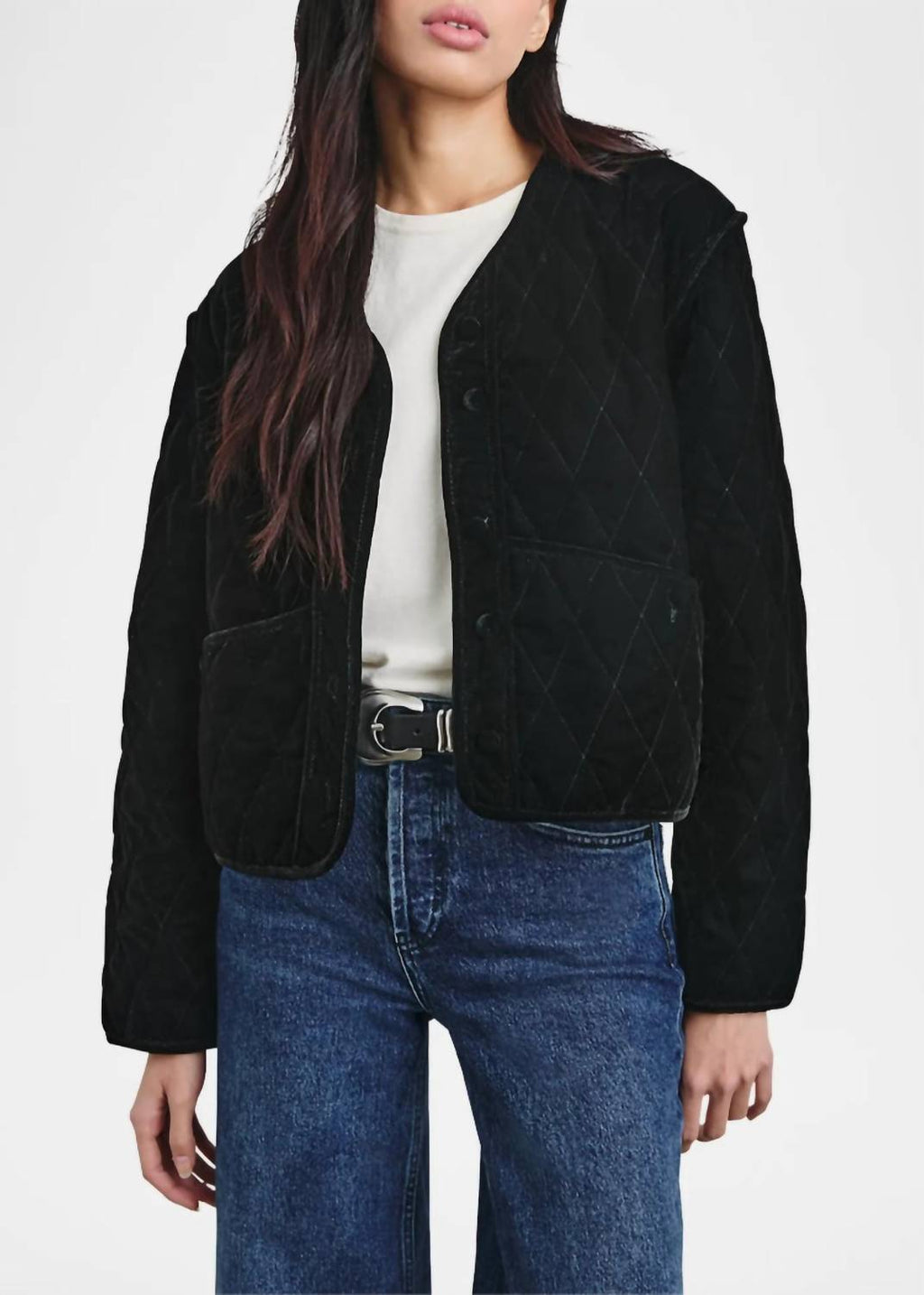 Kiko Boxy Fit Jacket In Black Velvet