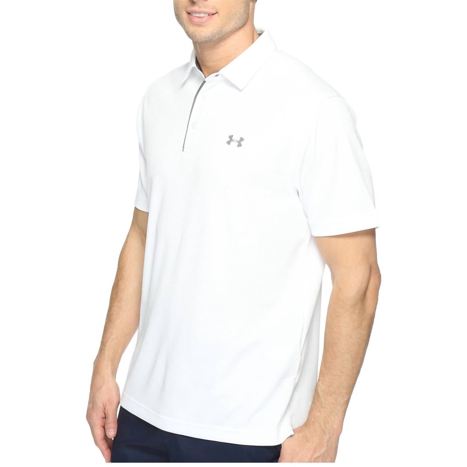 Tech Button Up Placket Polo In White