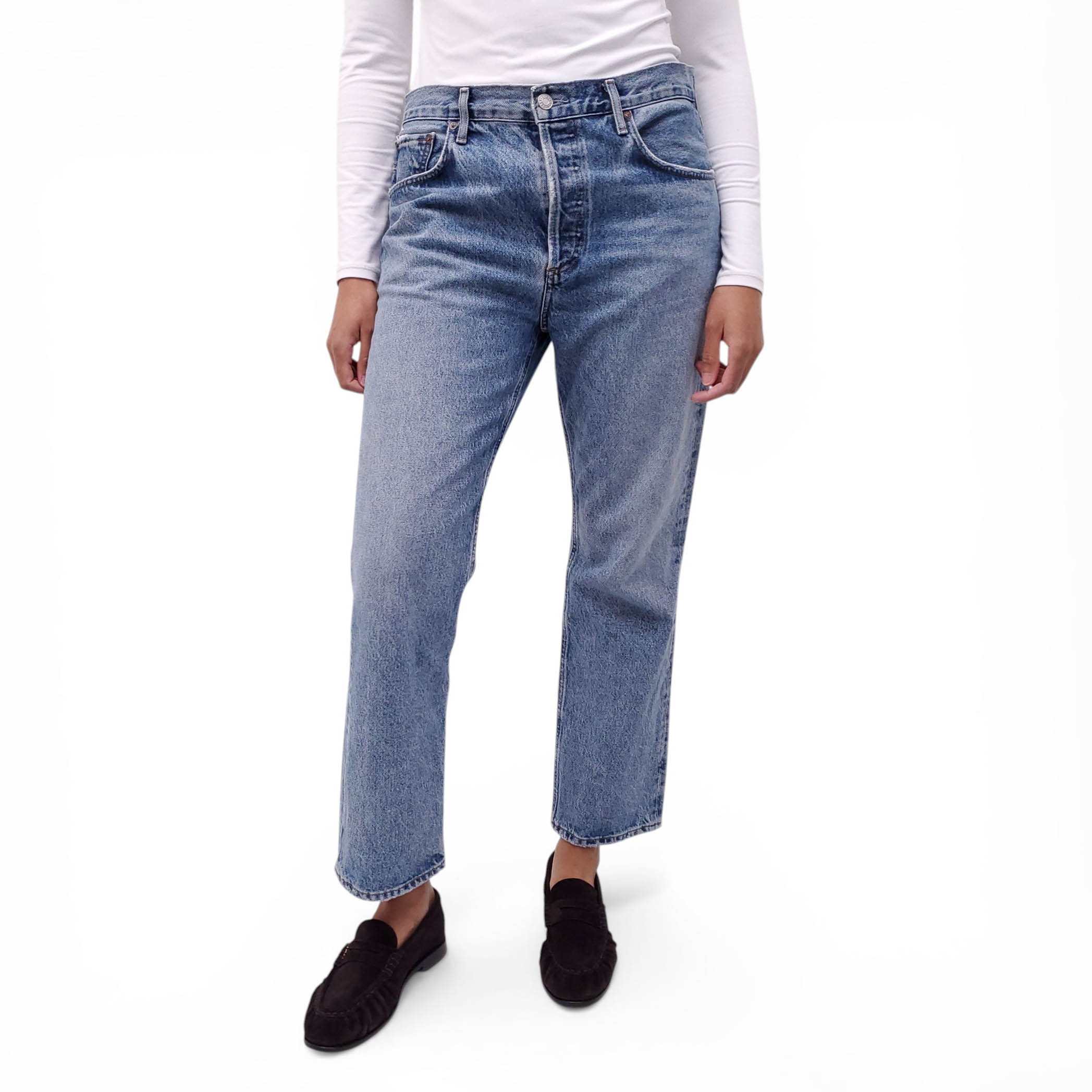 AGOLDE 'RIPLEY' STRAIGHT LEG ANKLE JEANS - SIZE 29