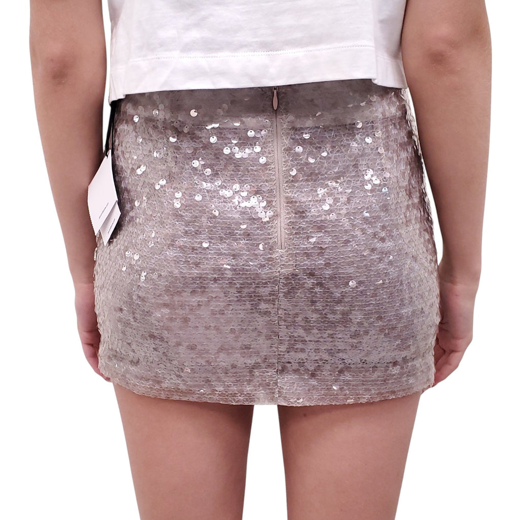 16ARLINGTON LAVENDER GREY CRYSTAL EMBELLISHED MINI SKIRT - SIZE US 4
