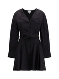 Ganni Women Short Shirt Dress With Belt