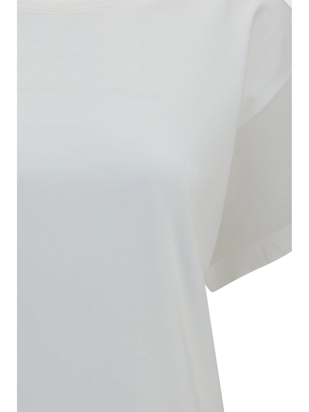 Brunello Cucinelli Women Cotton T-Shirt With Sheer Sleeves And Side Panels