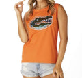 The Florida Sequin Tank Top In Orange