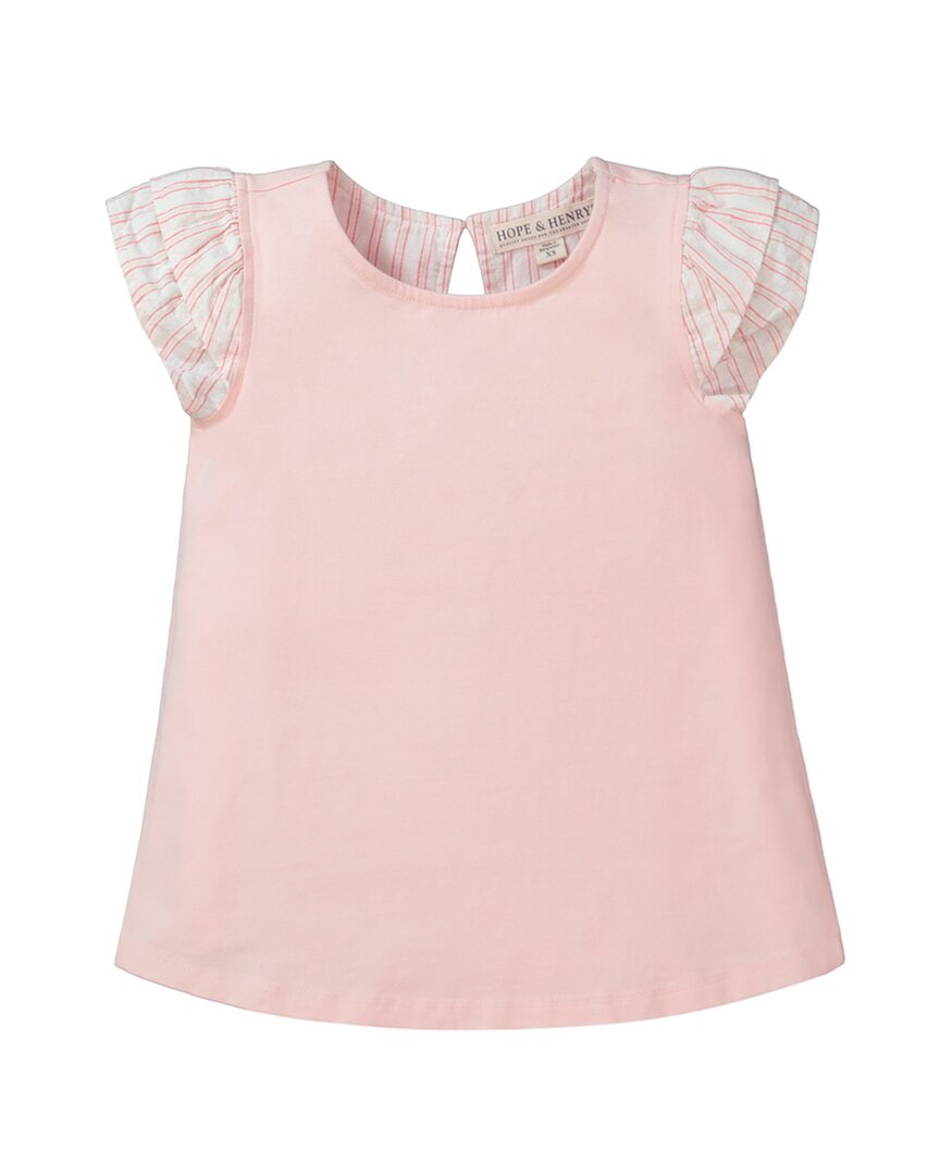 Hope & Henry Short Sleeve Ruffle Blouse
