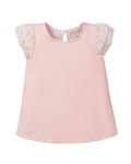 Hope & Henry Short Sleeve Ruffle Blouse