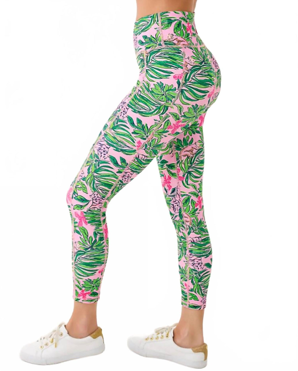 Weekender High Rise Midi Legging In Conch Shell Pink Cross Grain Roaring With Joy