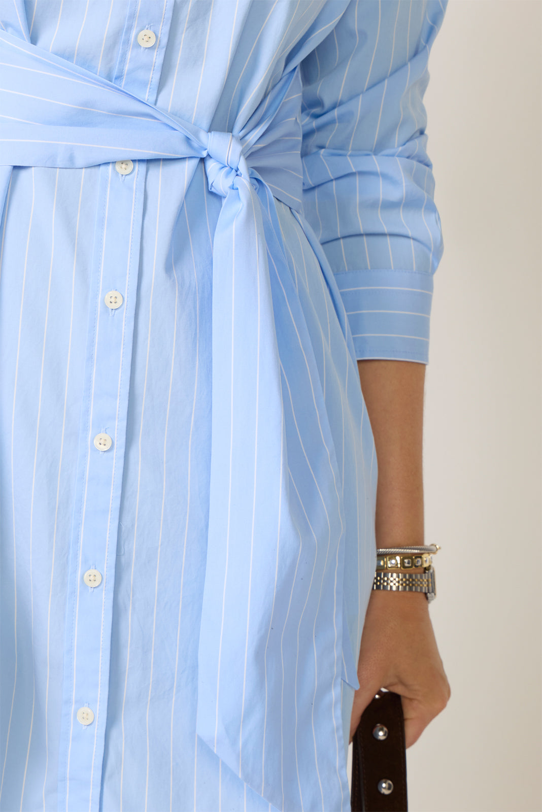 Women's Relaxed Fit Tie Shirt Dress