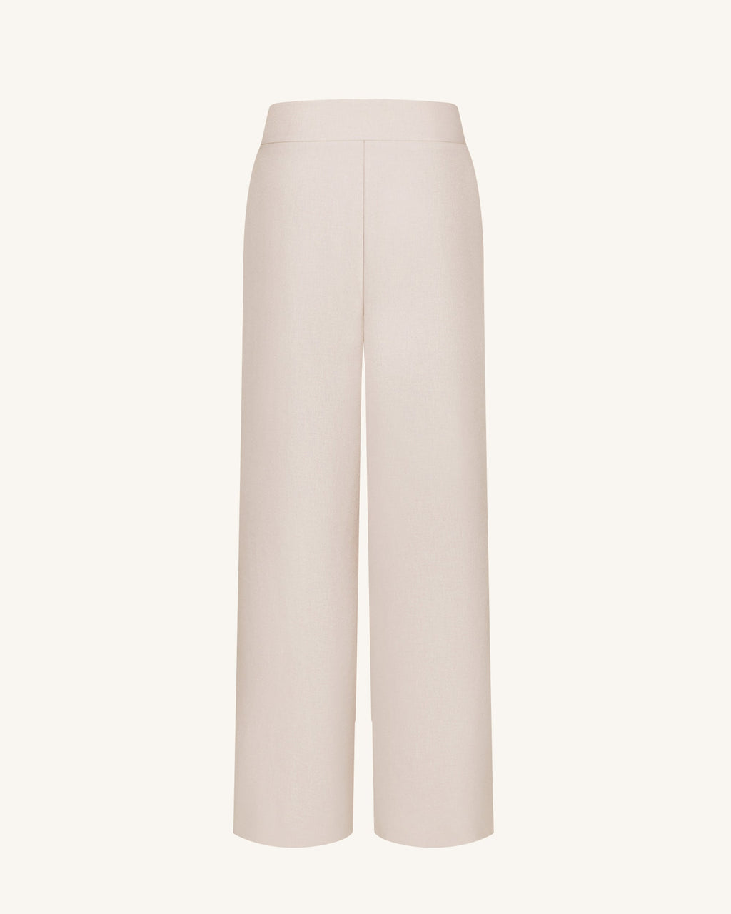 Pleated Wide-Leg Trousers - Beige