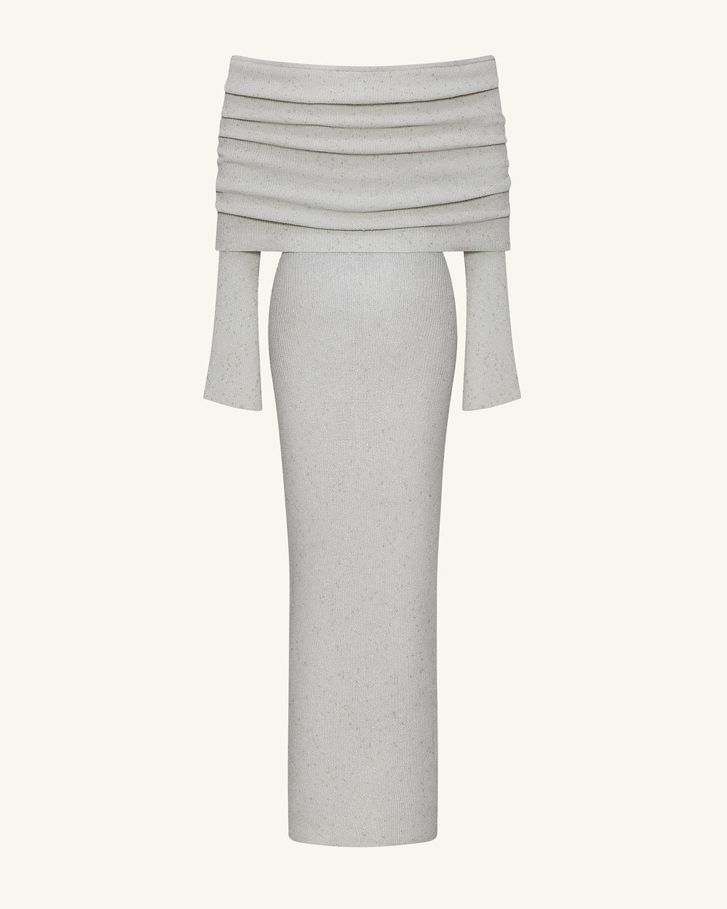 Knit Off-Shoulder Maxi Dress - Cream