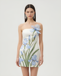 Floral Printed Mini Dress - White