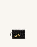 Celeste Woven Textured Envelope Wallet - Black