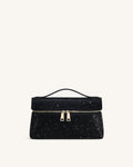 Thea Artificial Crystal Top Handle Bag - Black